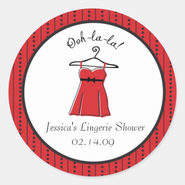 Lingerie Bridal Shower Stickers (Front)