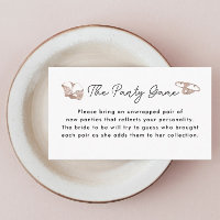 Lingerie Bridal Shower The Panty Game Cards
