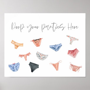 Lingerie drop your panties here modern poster