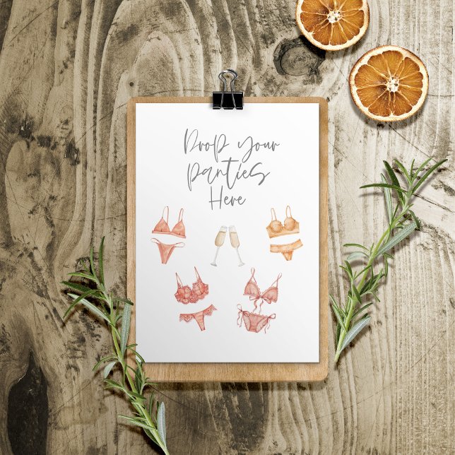 Lingerie drop your panties here modern poster (Creator Uploaded)