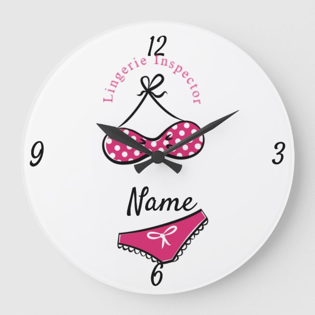 Lingerie Inspector Thunder_Cove  Large Clock (Front)