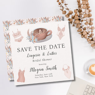 Lingerie & Lattes Bridal Shower Save The Date