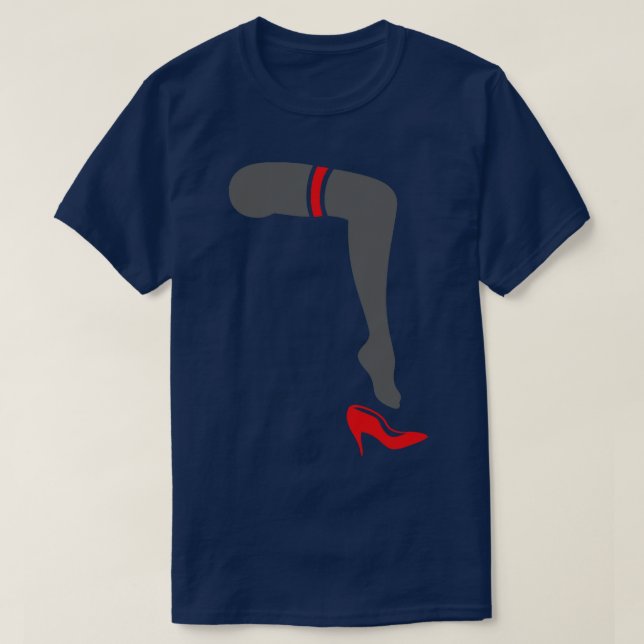 Lingerie pantyhose legs with red  and stilettos T-Shirt (Design Front)