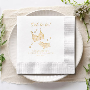 Lingerie Party Bridal Shower Bachelorette Party Foil Napkins