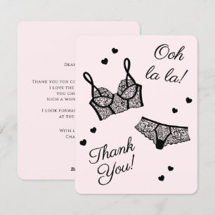 Lingerie Party Bridal Shower Panty Party Thank You Holiday Card