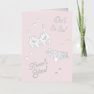 Lingerie Party Bridal Shower Photo Thank You Foil Greeting Card