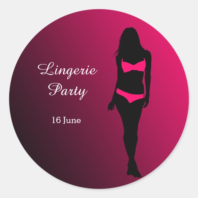 Lingerie Party Classic Round Sticker (Front)