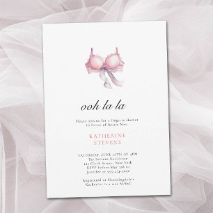 Lingerie Party Ooh La La Ribbon Bridal Shower Invitation