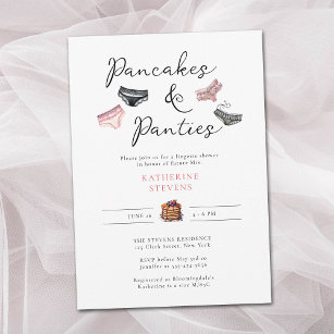 Lingerie Party Pancakes Panties Bridal Shower Invitation