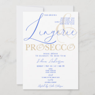 Lingerie & Prosecco Something Blue Bridal Shower Invitation