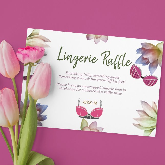 Lingerie Raffle Bridal Shower Enclosure Card (Add playful excitement to your bridal shower)