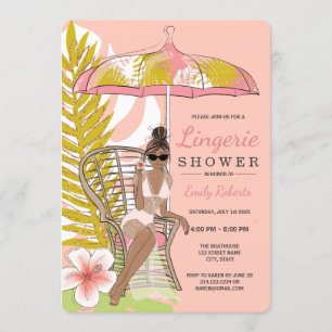 Lingerie Shower African American Bride Invitation