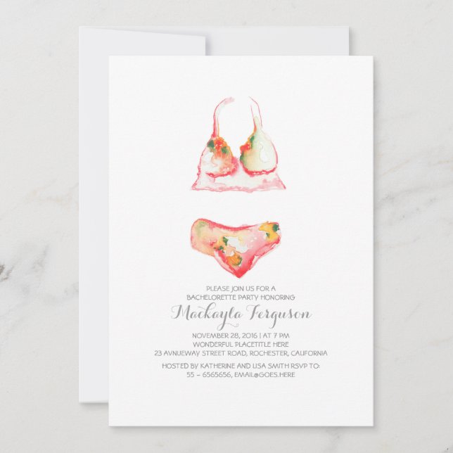 Lingerie Shower Bachelorette / Lingerie Party Invitation (Front)