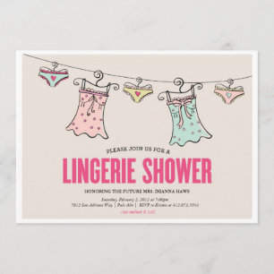 Lingerie Shower Bachelorette Party Wedding Shower Invitation