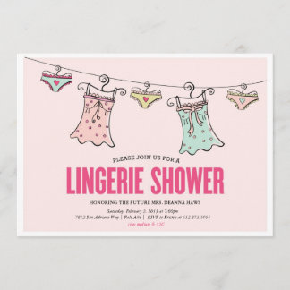 Lingerie Shower Bachelorette Party Wedding Shower Invitation