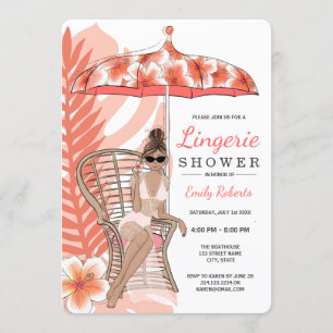 Lingerie Shower Brunette Bride Invitation