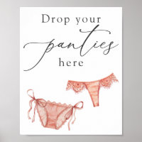 Lingerie Shower Drop Your Panties Here Sign