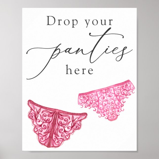 Lingerie Shower Drop Your Panties Here Sign (Front)