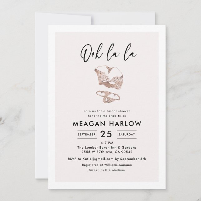Lingerie Shower Hen Party Invitation (Front)