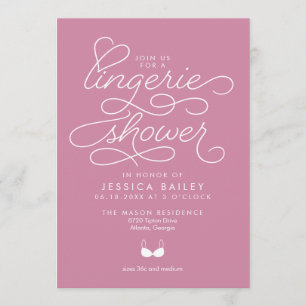 Lingerie Shower Invitation with Elegant Script