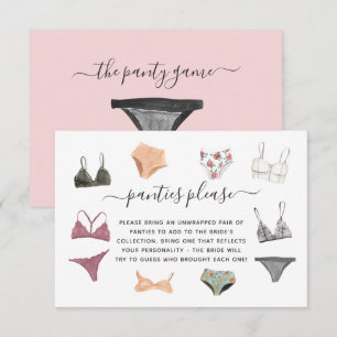 Lingerie Shower Panty Party Enclosure Card