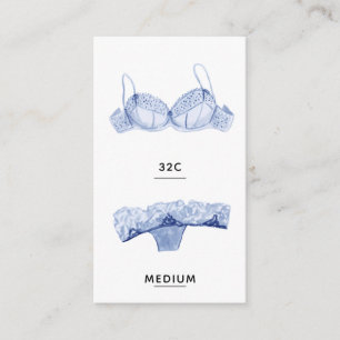 Lingerie Size Insert Card
