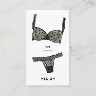 Lingerie Size Insert Card