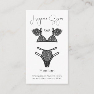 Lingerie Size Modern Bridal Shower Enclosure Card