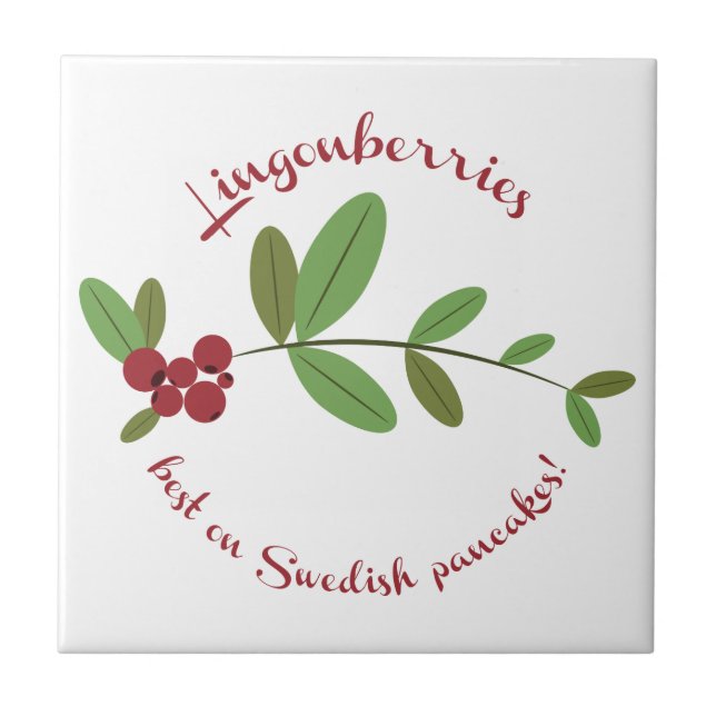 Lingonberries Ceramic Tile (Front)