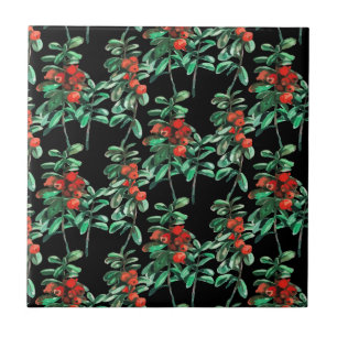 Lingonberries Ceramic Tile