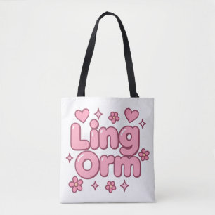 Lingorm Kawaii Bubble Letter Tote Bag