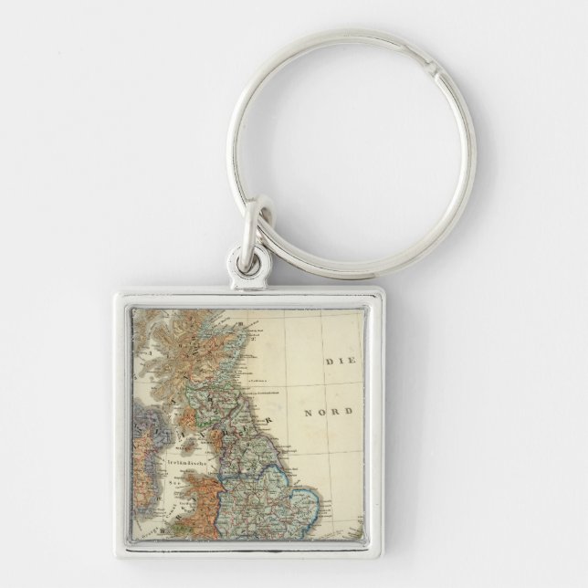 Linguistic map of British Isles Key Ring (Front)