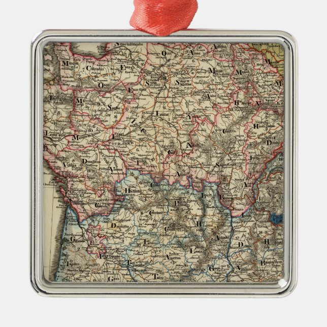 Linguistic map of France Metal Tree Decoration (Front)