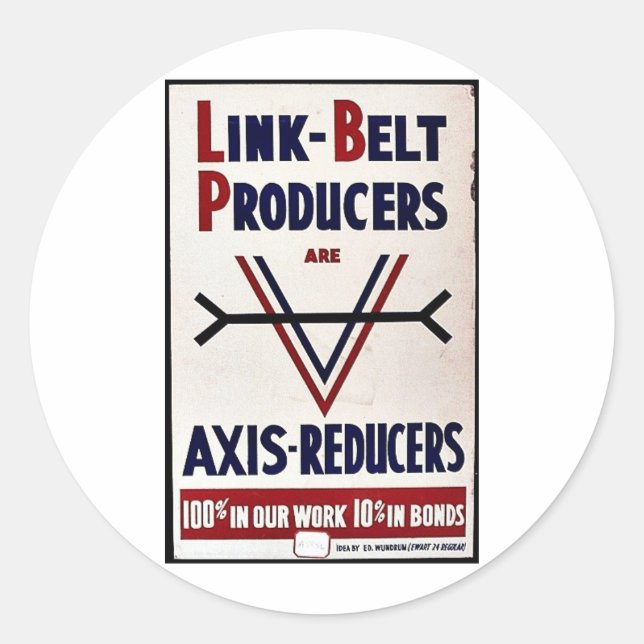 Link Belt Producers Are Axis - Reducers Classic Round Sticker (Front)