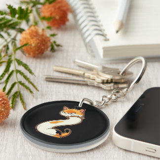 Link & Share Graffiti Calico Cat - Number 2 Key Ring