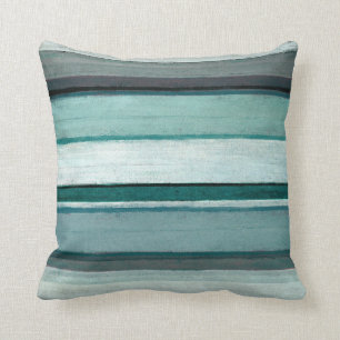 'Link' Teal and Grey Abstract Art Cushion