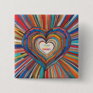 Linked by Heart 15 Cm Square Badge