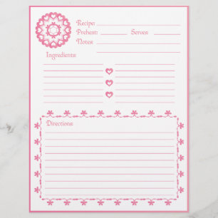 Linked by Love Pink Recipe Letterhead