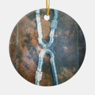 Linked Carabiners Art Print Ceramic Tree Decoration