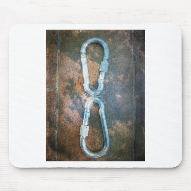 Linked Carabiners Art Print Mouse Pad (Front)