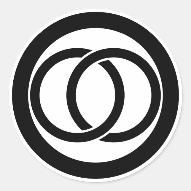Linked circles in circle classic round sticker (Front)