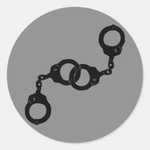 Linked Handcuffs Classic Round Sticker