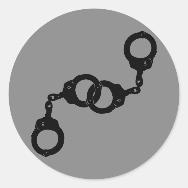 Linked Handcuffs Classic Round Sticker (Front)