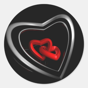 Linked Hearts Classic Round Sticker