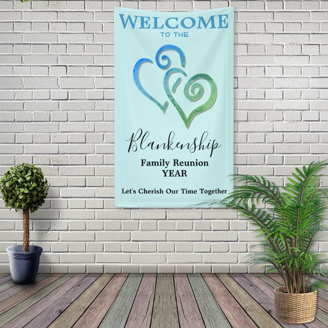 Linked Hearts Family Reunion Vertical Template Banner (Creator Uploaded)