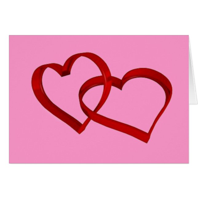 Linked Hearts Greeting Card (Front Horizontal)