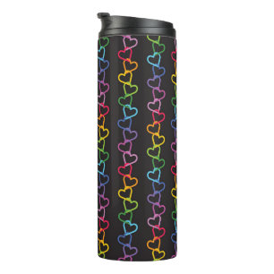 Linked Love Rainbow Black Thermal Tumbler