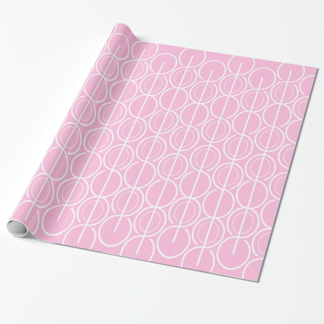 linked oval pink white patterned wrap wrapping paper (Unrolled)