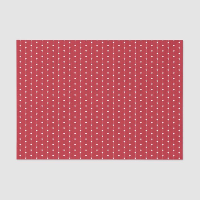 Linked Red Hearts Pattern Tissue Paper (Front)