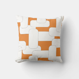 Linked White & Orange Cushion